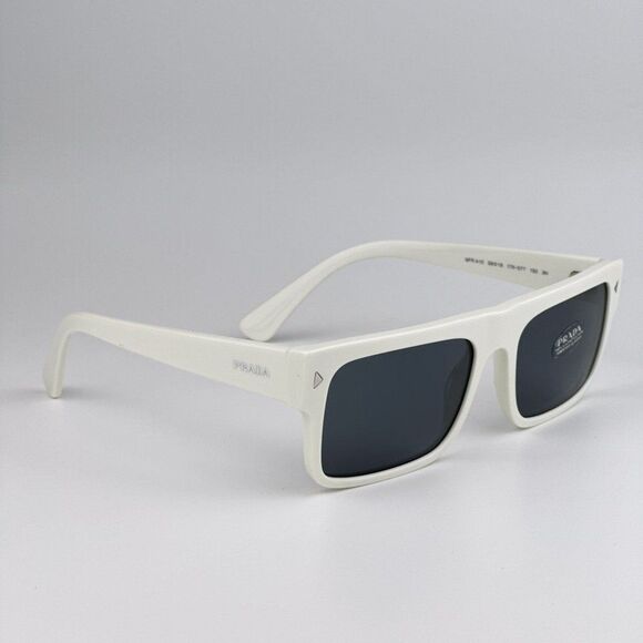 NEW Prada PRA10S 17K07T White Blue Vintage Rectangle Unisex Sunglasses PR A10S - Picture 5 of 11